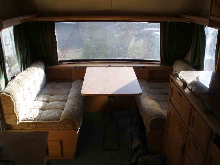 Inside front view of caravan.
